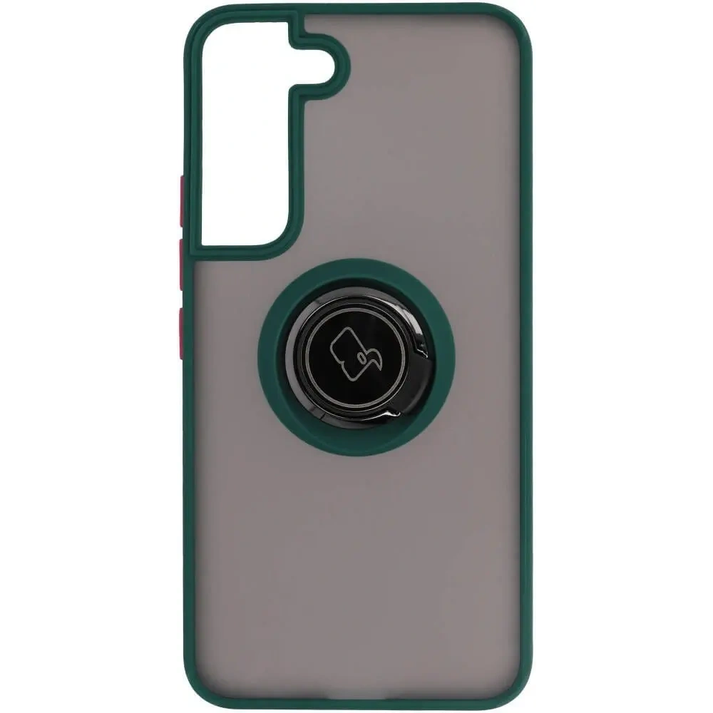 Wholesale Bizon Case Hybrid Ring Samsung Galaxy S22 smoky with a dark green frame - BIZ1550 - {ean13} - Hurt