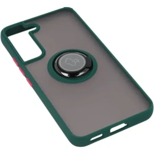 Hurtownia GSM - Etui z uchwytem na palec Bizon Case Hybrid Ring do Samsung Galaxy S22 przydymione z ciemnozieloną ramką - BIZ1550 - {ean13} - Hurt