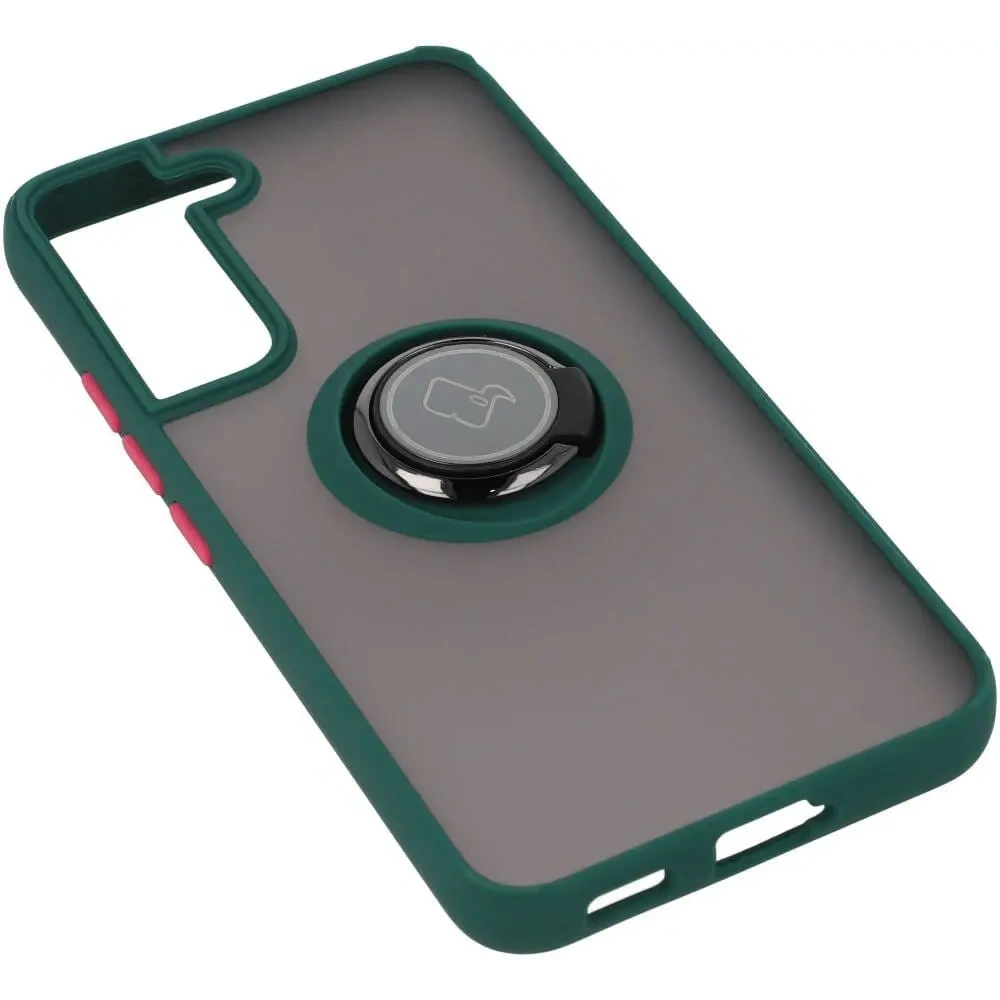 Wholesale Bizon Case Hybrid Ring Samsung Galaxy S22 smoky with a dark green frame - BIZ1550 - {ean13} - Hurt