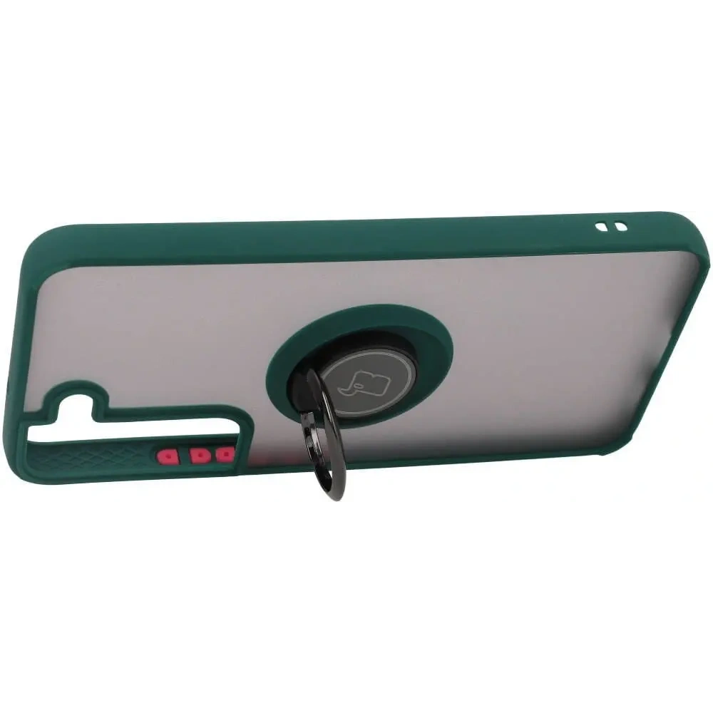 Wholesale Bizon Case Hybrid Ring Samsung Galaxy S22 smoky with a dark green frame - BIZ1550 - {ean13} - Hurt