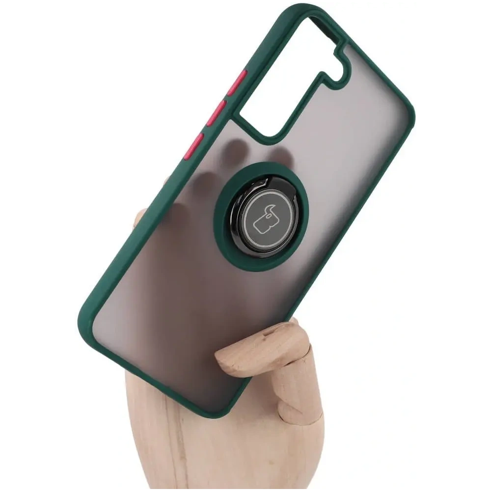 Wholesale Bizon Case Hybrid Ring Samsung Galaxy S22 smoky with a dark green frame - BIZ1550 - {ean13} - Hurt