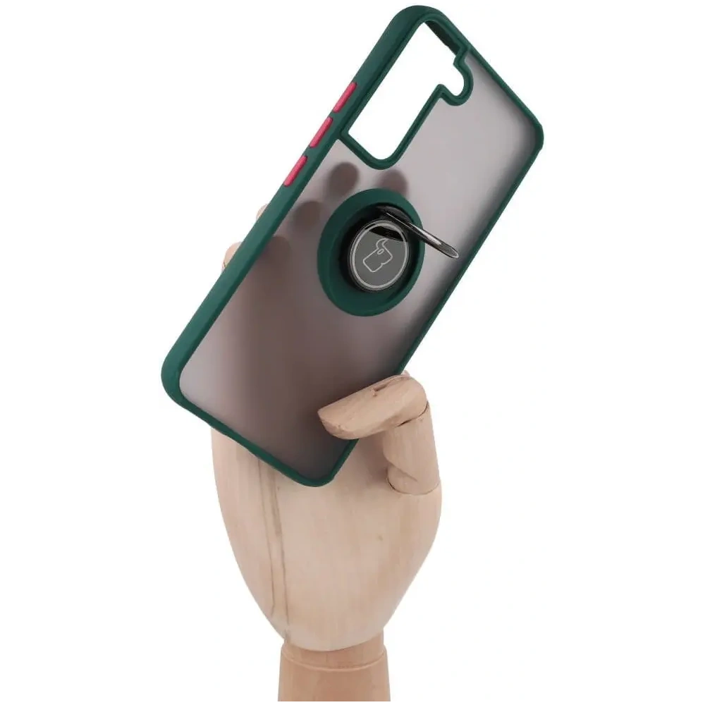 Wholesale Bizon Case Hybrid Ring Samsung Galaxy S22 smoky with a dark green frame - BIZ1550 - {ean13} - Hurt