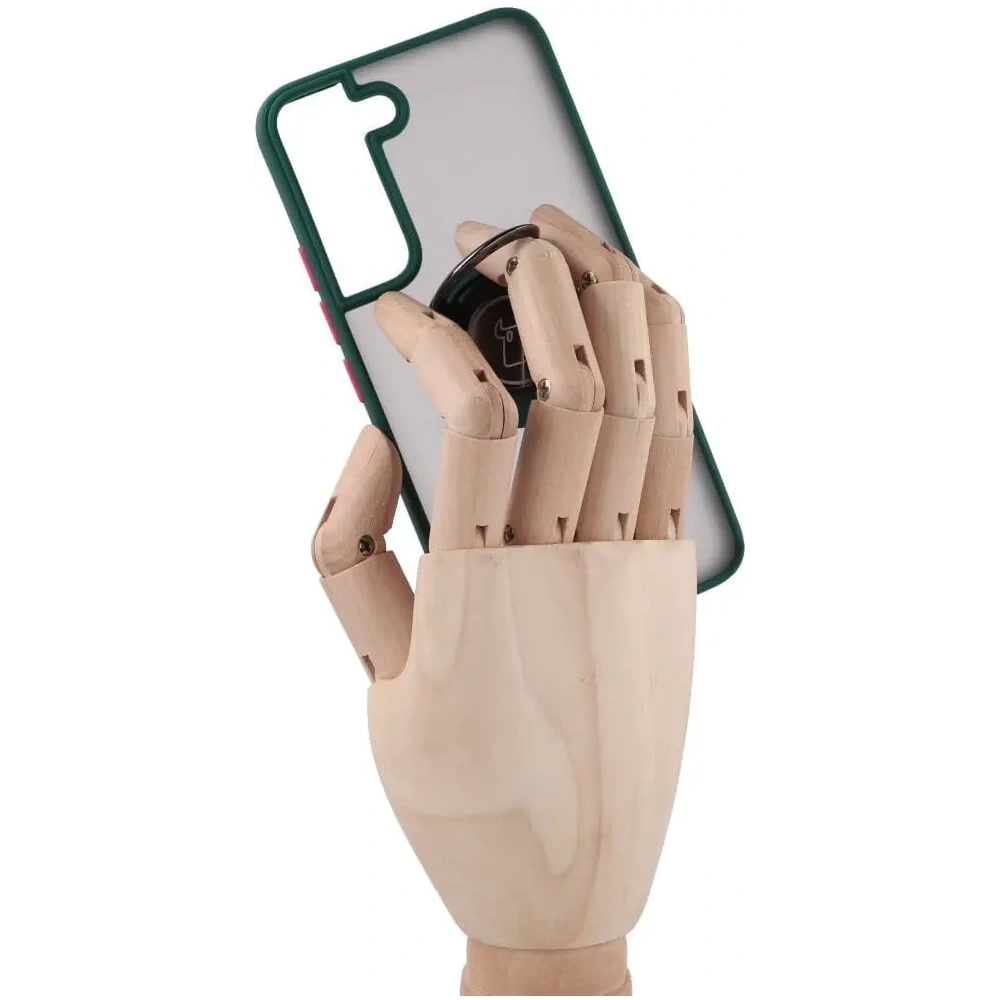 Wholesale Bizon Case Hybrid Ring Samsung Galaxy S22 smoky with a dark green frame - BIZ1550 - {ean13} - Hurt