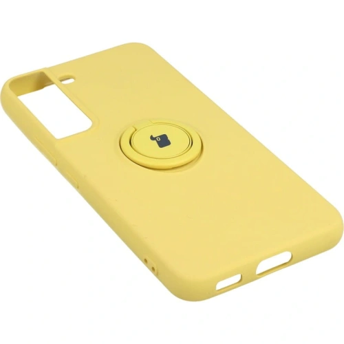 Etui Bizon Case Silicone Ring do Samsung Galaxy S22 żółte