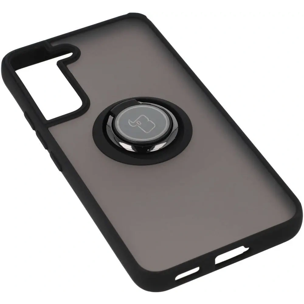 Hurtownia GSM - Etui s úchopem na prst Bizon Case Hybrid Ring pro Samsung Galaxy S22 kouřové s černým rámečkem - BIZ1553 - {ean13} - Hurt