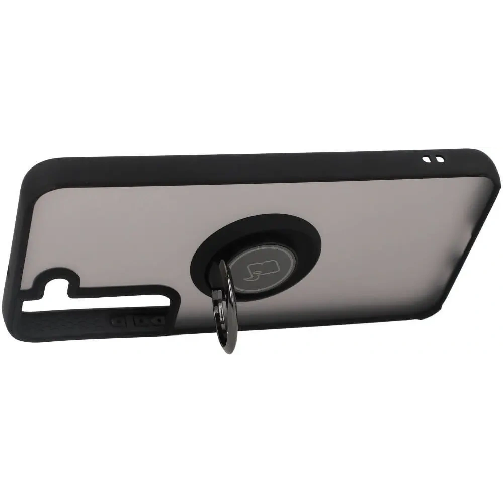Hurtownia GSM - Etui s úchopem na prst Bizon Case Hybrid Ring pro Samsung Galaxy S22 kouřové s černým rámečkem - BIZ1553 - {ean13} - Hurt