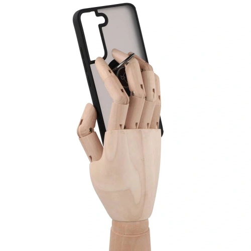 Etui z uchwytem na palec Bizon Case Hybrid Ring do Samsung Galaxy S22 przydymione z czarną ramką