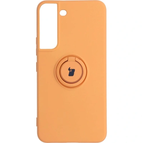 Etui Bizon Case Silicone Ring do Samsung Galaxy S22 pomarańczowe