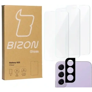 Hurtownia GSM - Bizon Glass Clear sticlă securizată - 3 buc. + sticlă lentilă Samsung Galaxy S22 - BIZ1571 - {ean13} - Hurt