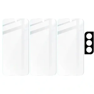 Wholesale Bizon Glass Clear tempered glass - 3 pcs. + lens glass Samsung Galaxy S22 - BIZ1571 - {ean13} - Hurt