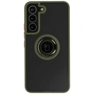 Hurtownia GSM - Etui z uchwytem na palec Bizon Case Hybrid Ring do Samsung Galaxy S22 przydymione z zieloną ramką - BIZ7761 - {ean13} - Hurt
