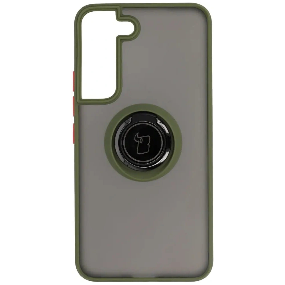 Hurtownia GSM - Etui z uchwytem na palec Bizon Case Hybrid Ring do Samsung Galaxy S22 przydymione z zieloną ramką - BIZ7761 - {ean13} - Hurt