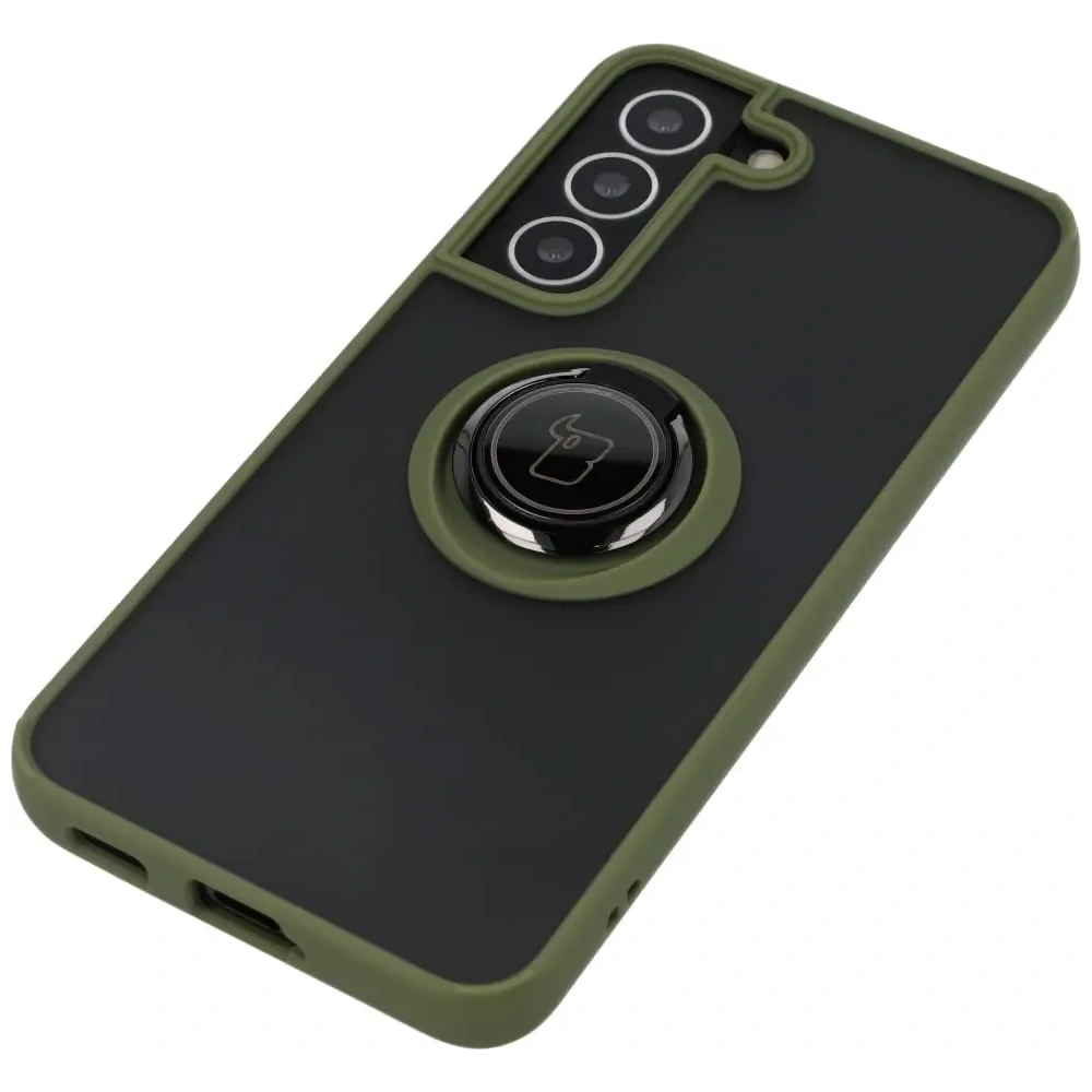 Hurtownia GSM - Bizon Case Hybrid Ring Samsung Galaxy S22 fumuriu cu un cadru verde - BIZ7761 - {ean13} - Hurt