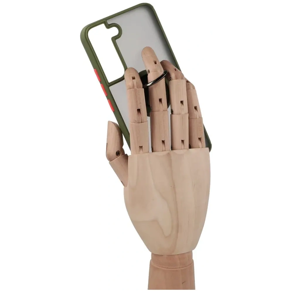 Hurtownia GSM - Etui z uchwytem na palec Bizon Case Hybrid Ring do Samsung Galaxy S22 przydymione z zieloną ramką - BIZ7761 - {ean13} - Hurt