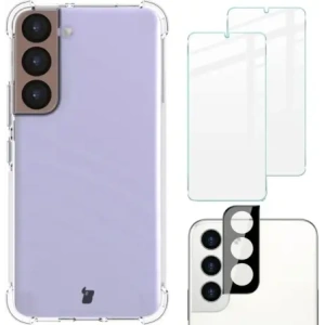 Wholesale Bizon Case Clear Pack case + 2x screen glass + lens glass Samsung Galaxy S22 clear - BIZ1579 - {ean13} - Hurt