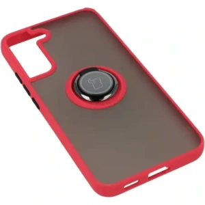 Hurtownia GSM - Etui z uchwytem na palec Bizon Case Hybrid Ring do Samsung Galaxy S22 Plus przydymione z czerwoną ramką - BIZ7775 - {ean13} - Hurt
