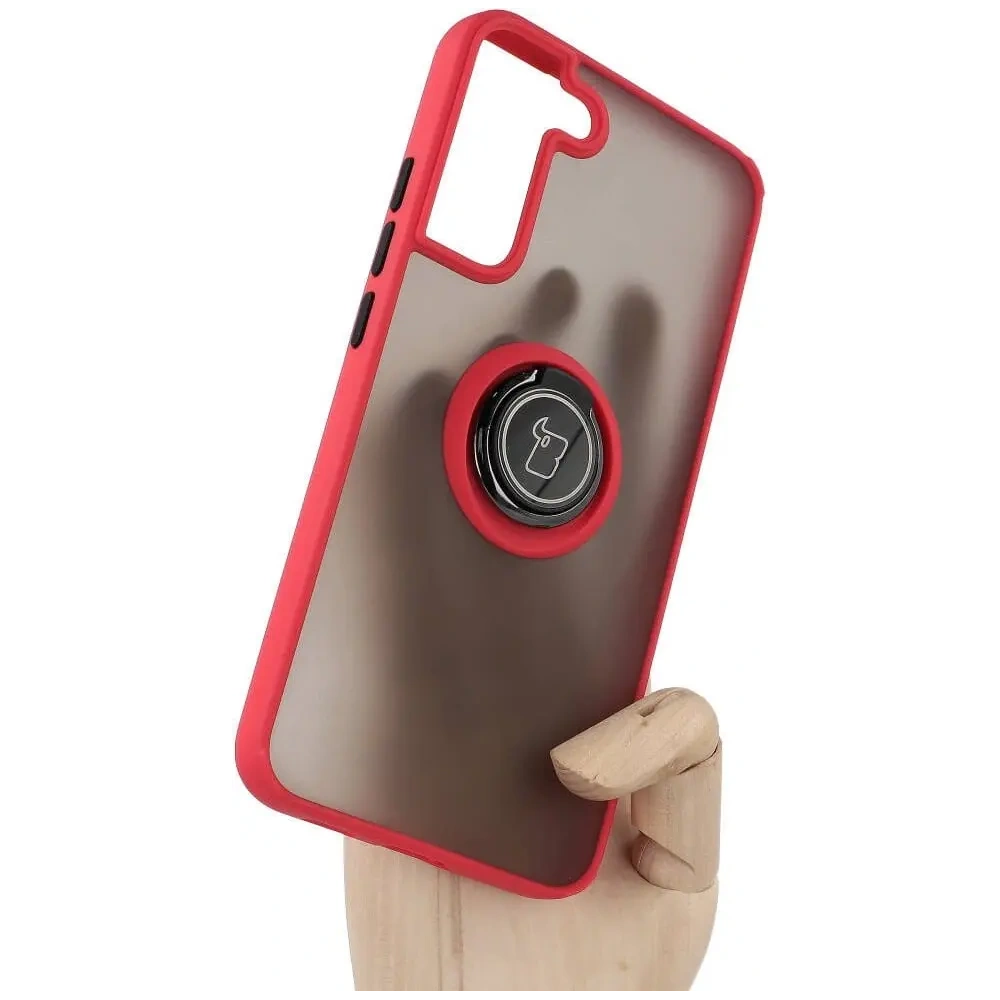 Wholesale Bizon Case Hybrid Ring Samsung Galaxy S22 Plus smoky with a red frame - BIZ7775 - {ean13} - Hurt