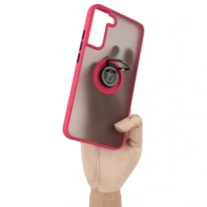 Hurtownia GSM - Etui z uchwytem na palec Bizon Case Hybrid Ring do Samsung Galaxy S22 Plus przydymione z czerwoną ramką - BIZ7775 - {ean13} - Hurt