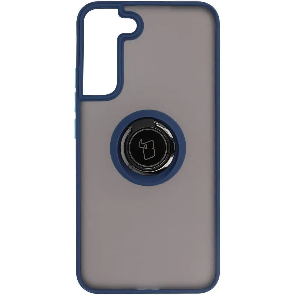 Hurtownia GSM - Etui z uchwytem na palec Bizon Case Hybrid Ring do Galaxy S22 Plus, przydymione z granatową ramką - BIZ7776 - {ean13} - Hurt