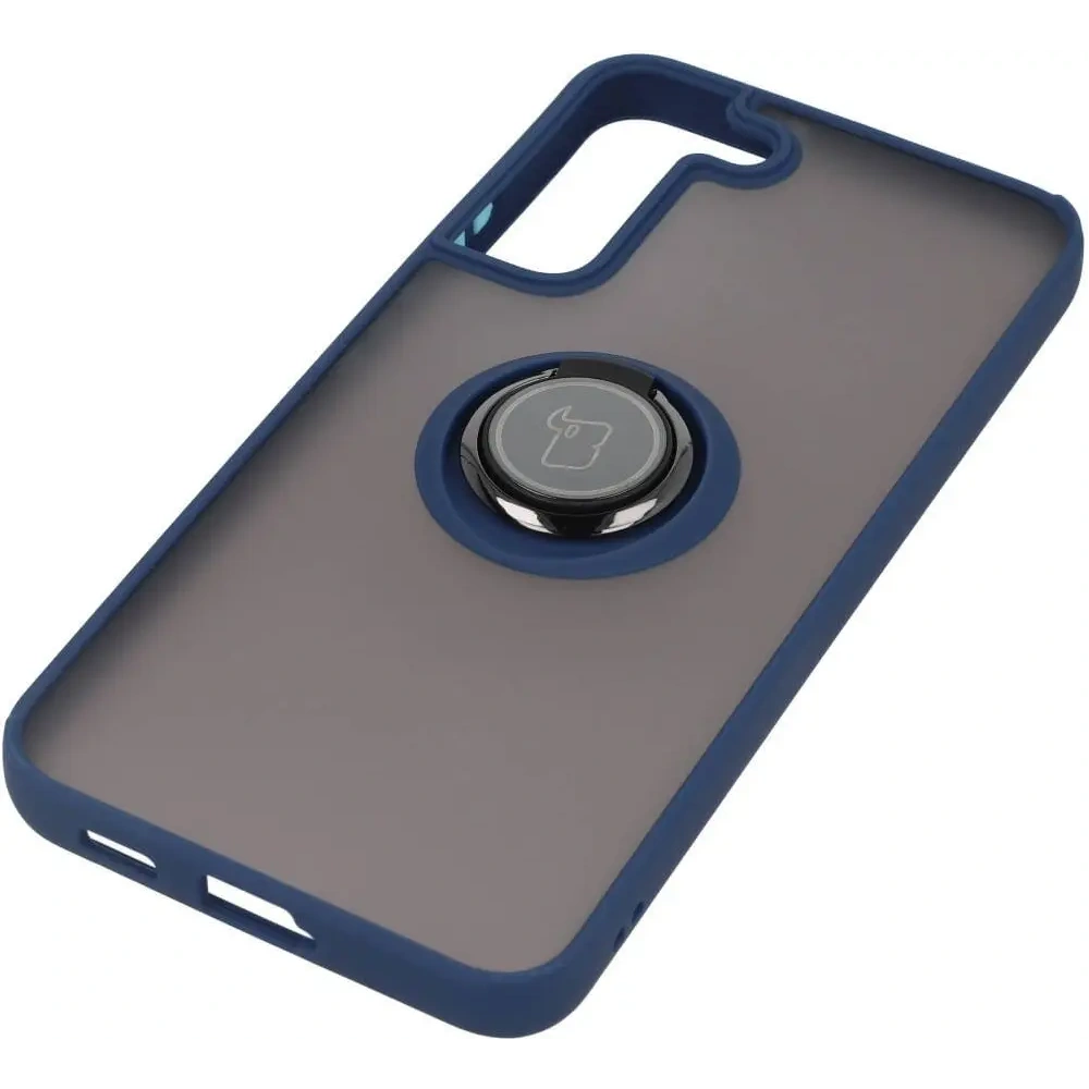 Hurtownia GSM - Etui z uchwytem na palec Bizon Case Hybrid Ring do Galaxy S22 Plus, przydymione z granatową ramką - BIZ7776 - {ean13} - Hurt