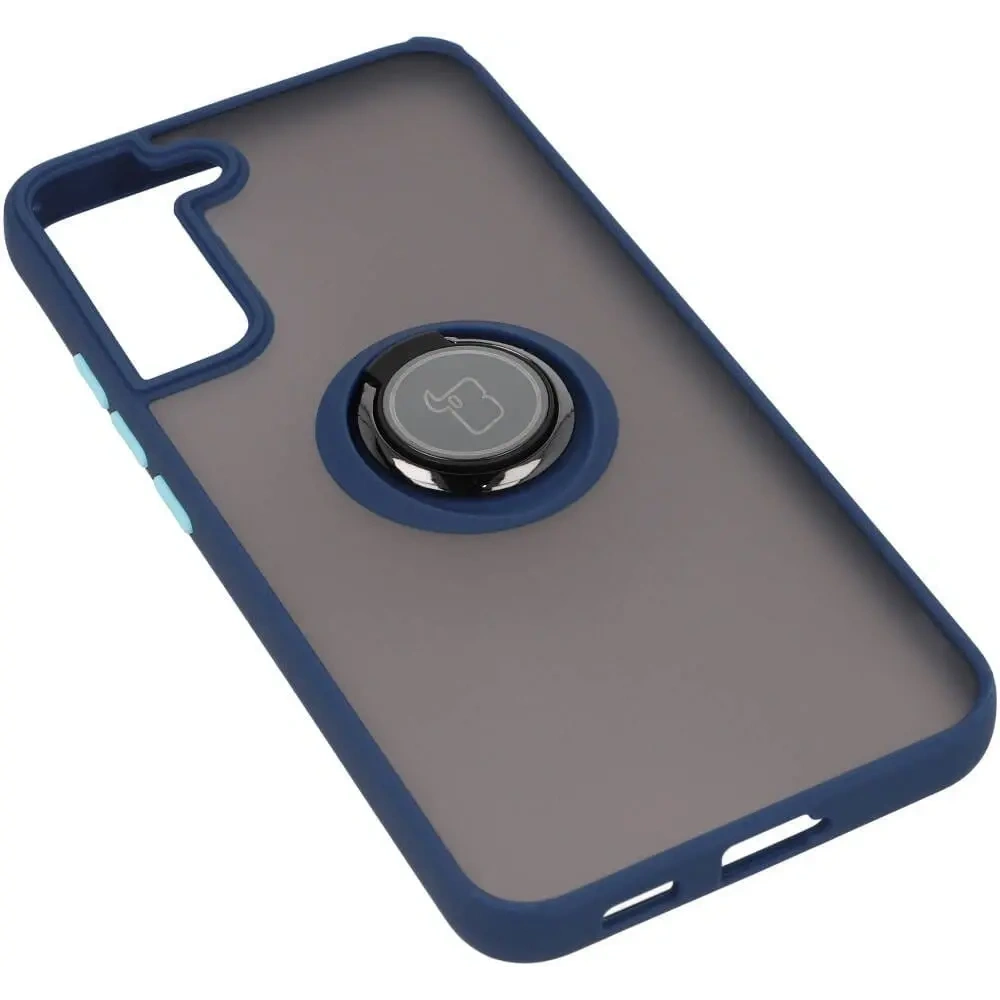 Hurtownia GSM - Etui z uchwytem na palec Bizon Case Hybrid Ring do Galaxy S22 Plus, przydymione z granatową ramką - BIZ7776 - {ean13} - Hurt