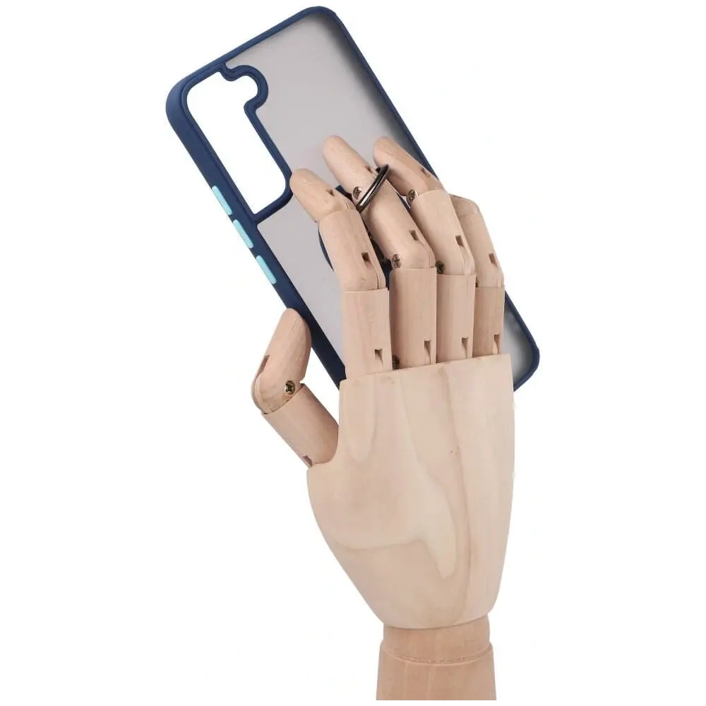 Hurtownia GSM - Etui z uchwytem na palec Bizon Case Hybrid Ring do Galaxy S22 Plus, przydymione z granatową ramką - BIZ7776 - {ean13} - Hurt