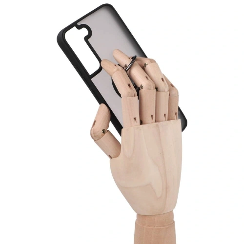 Etui z uchwytem na palec Bizon Case Hybrid Ring do Samsung Galaxy S22 Plus przydymione z czarną ramką