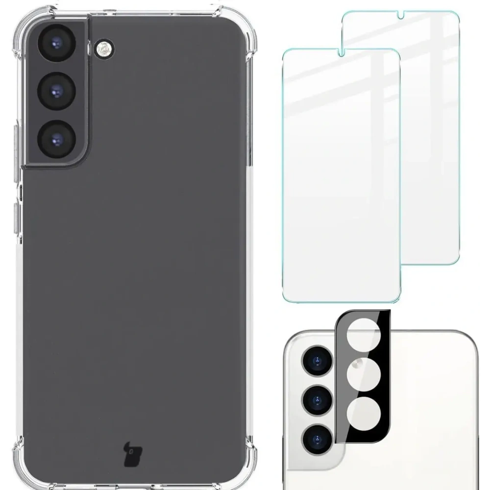 Hurtownia GSM - Bizon Case Clear Pack carcasă + 2x sticlă de ecran + sticlă de lentilă Samsung Galaxy S22 Plus transparentă - BIZ1596 - {ean13} - Hurt