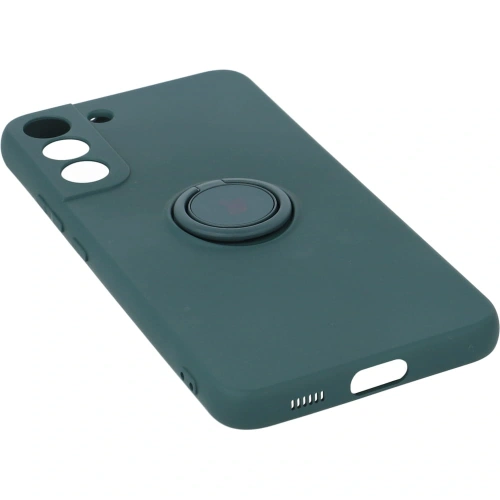 Etui Bizon Case Silicone Ring do Samsung Galaxy S22 Plus ciemnozielone