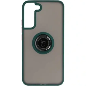 Hurtownia GSM - Etui z uchwytem na palec Bizon Case Hybrid Ring do Samsung Galaxy S22 Plus przydymione z ciemnozieloną ramką - BIZ7788 - {ean13} - Hurt