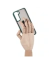 Hurtownia GSM - Etui z uchwytem na palec Bizon Case Hybrid Ring do Galaxy S22 Plus, przydymione z ciemnozieloną ramką - BIZ7788 - {ean13} - Hurt