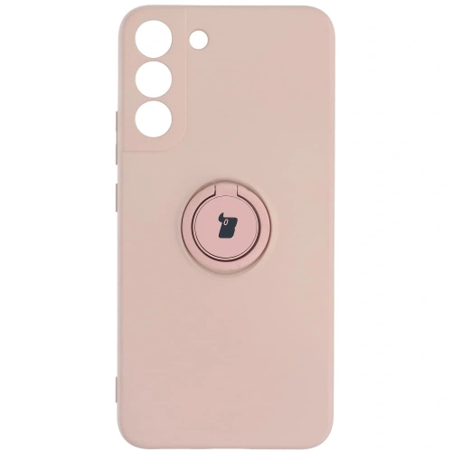 Etui Bizon Case Silicone Ring do Samsung Galaxy S22 Plus jasnoróżowe