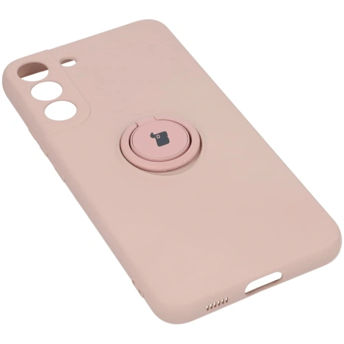 Etui Bizon Case Silicone Ring do Samsung Galaxy S22 Plus jasnoróżowe