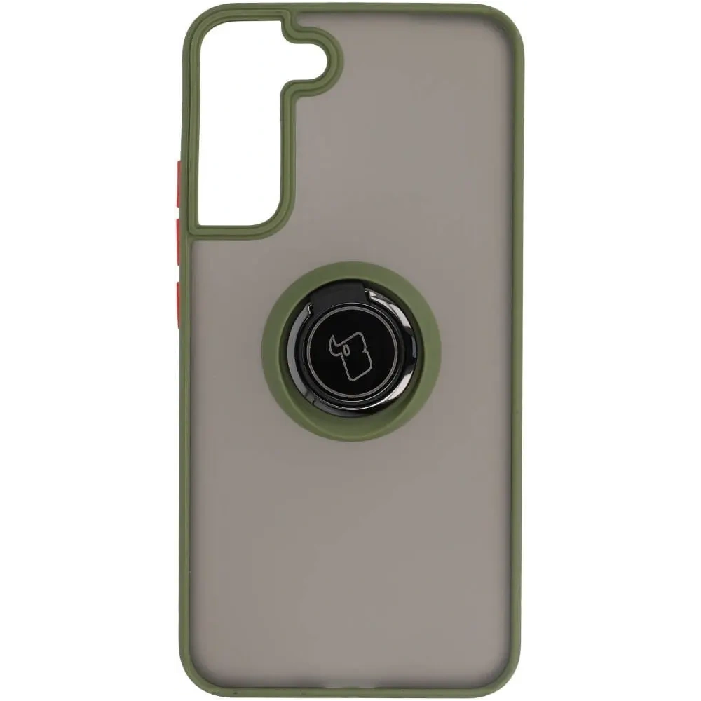 Wholesale Bizon Case Hybrid Ring Samsung Galaxy S22 Plus smoky with a green frame - BIZ7796 - {ean13} - Hurt