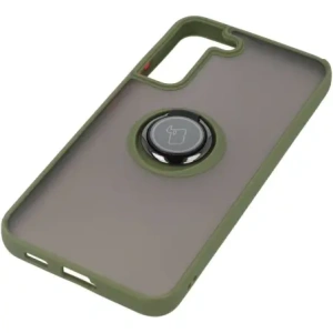 Hurtownia GSM - Etui z uchwytem na palec Bizon Case Hybrid Ring do Samsung Galaxy S22 Plus przydymione z zieloną ramką - BIZ7796 - {ean13} - Hurt