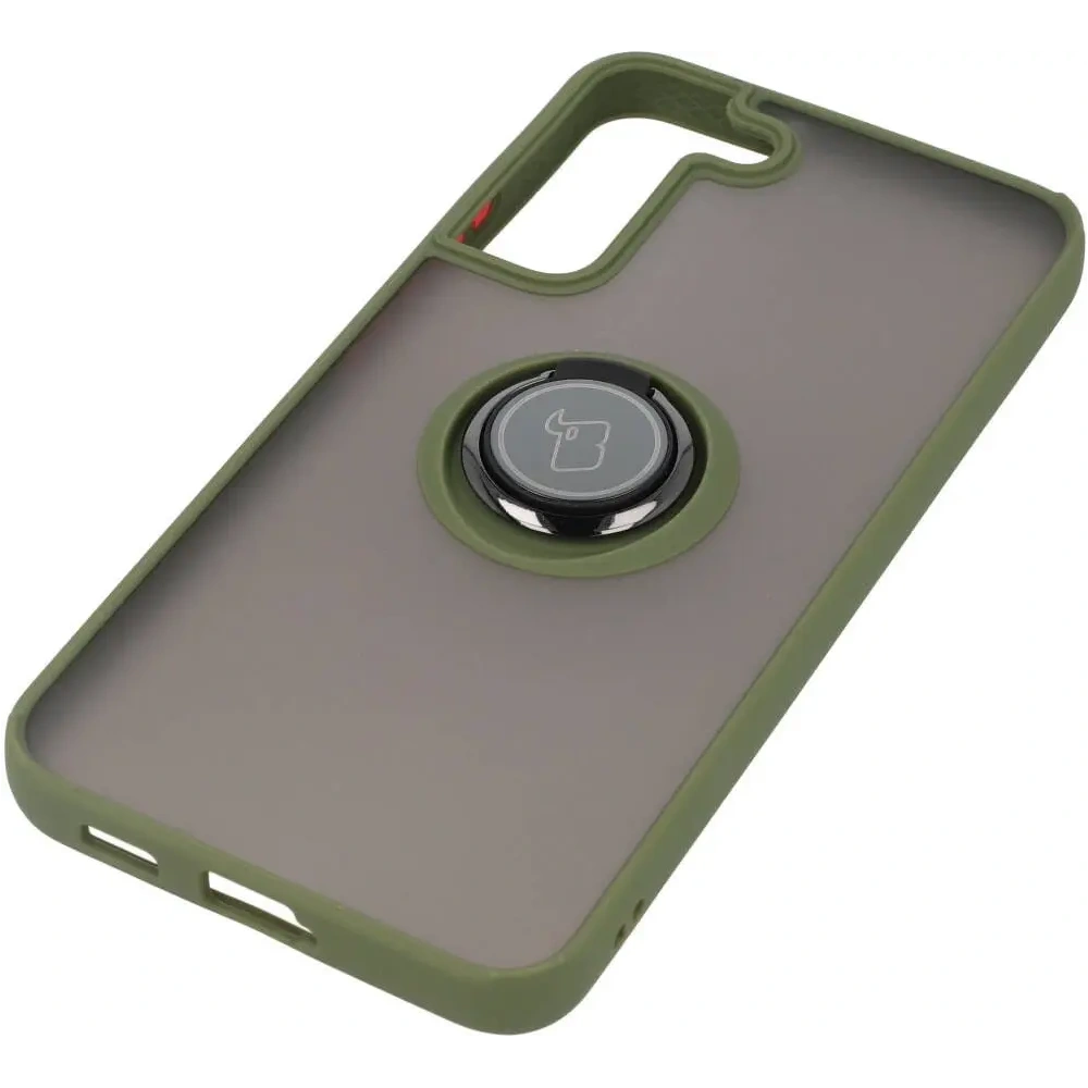 Wholesale Bizon Case Hybrid Ring Samsung Galaxy S22 Plus smoky with a green frame - BIZ7796 - {ean13} - Hurt