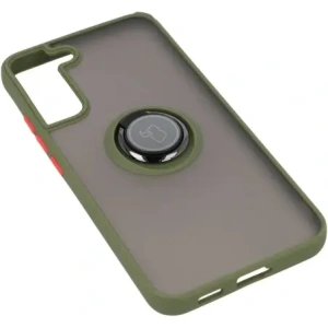 Hurtownia GSM - Etui z uchwytem na palec Bizon Case Hybrid Ring do Samsung Galaxy S22 Plus przydymione z zieloną ramką - BIZ7796 - {ean13} - Hurt