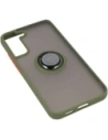 Hurtownia GSM - Etui z uchwytem na palec Bizon Case Hybrid Ring do Samsung Galaxy S22 Plus przydymione z zieloną ramką - BIZ7796 - {ean13} - Hurt