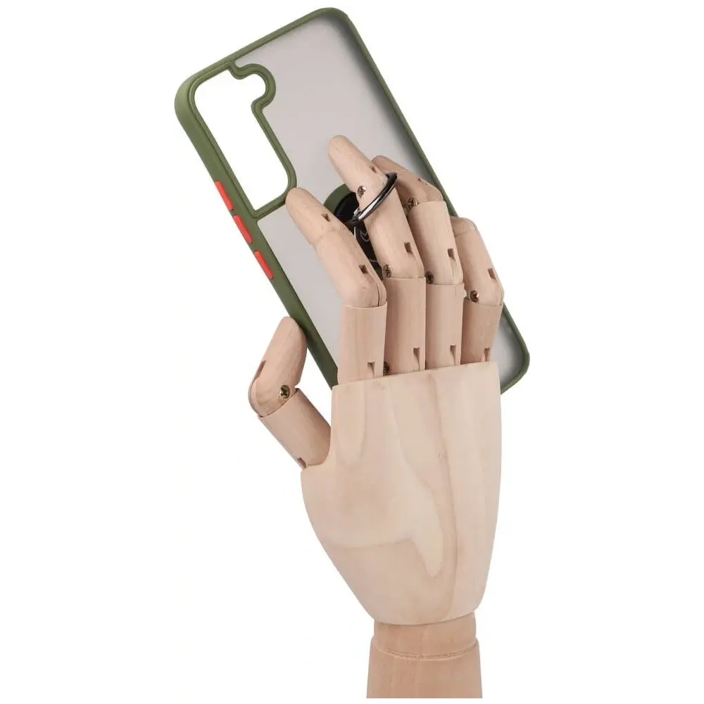 Hurtownia GSM - Etui z uchwytem na palec Bizon Case Hybrid Ring do Samsung Galaxy S22 Plus przydymione z zieloną ramką - BIZ7796 - {ean13} - Hurt