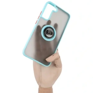 Hurtownia GSM - Etui z uchwytem na palec Bizon Case Hybrid Ring do Samsung Galaxy S22 Plus przydymione z jasnoniebieską ramką - BIZ7798 - {ean13} - Hurt