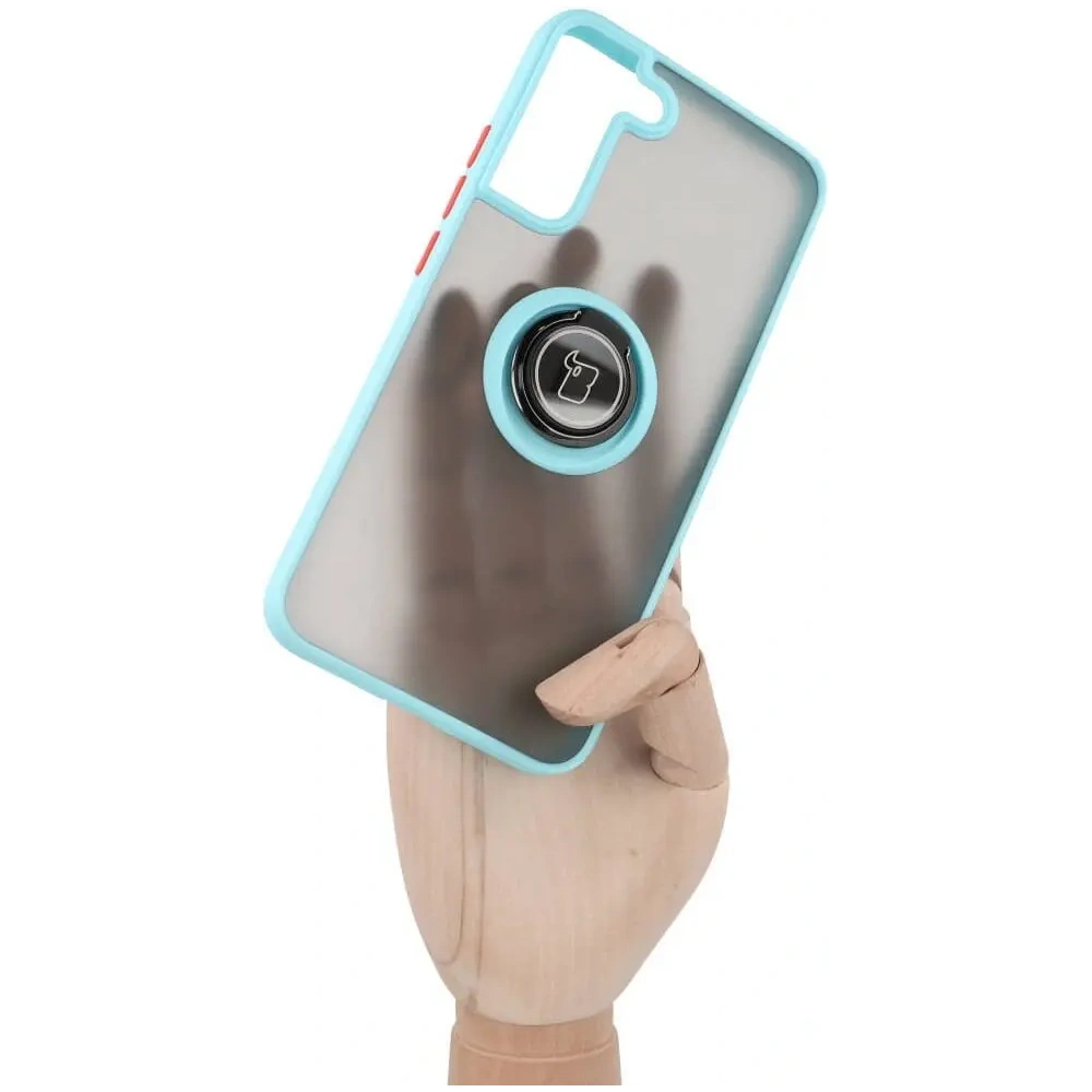 Hurtownia GSM - Bizon Case Hybrid Ring Samsung Galaxy S22 Plus fumuriu cu un cadru bleu deschis - BIZ7798 - {ean13} - Hurt