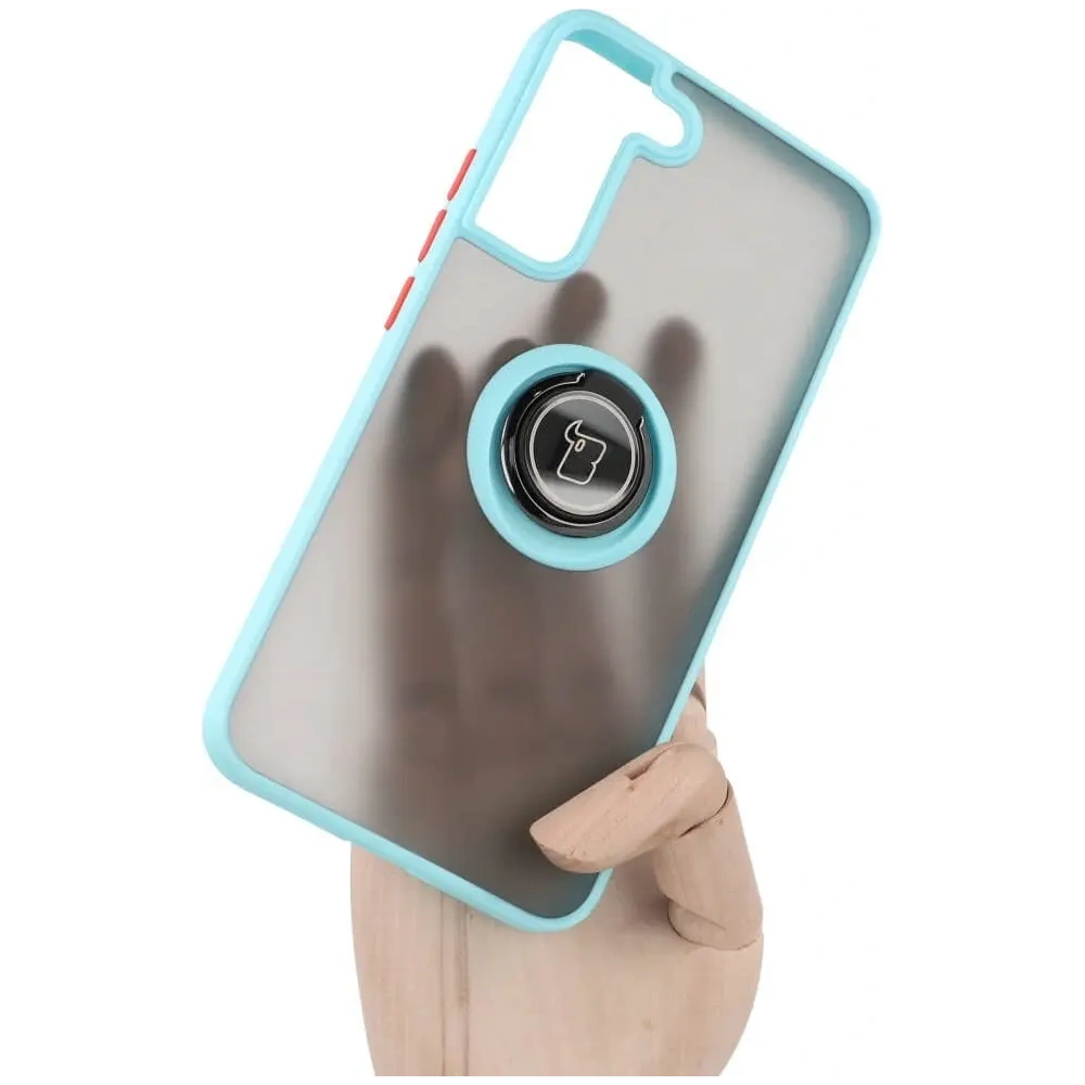 Hurtownia GSM - Bizon Case Hybrid Ring Samsung Galaxy S22 Plus fumuriu cu un cadru bleu deschis - BIZ7798 - {ean13} - Hurt