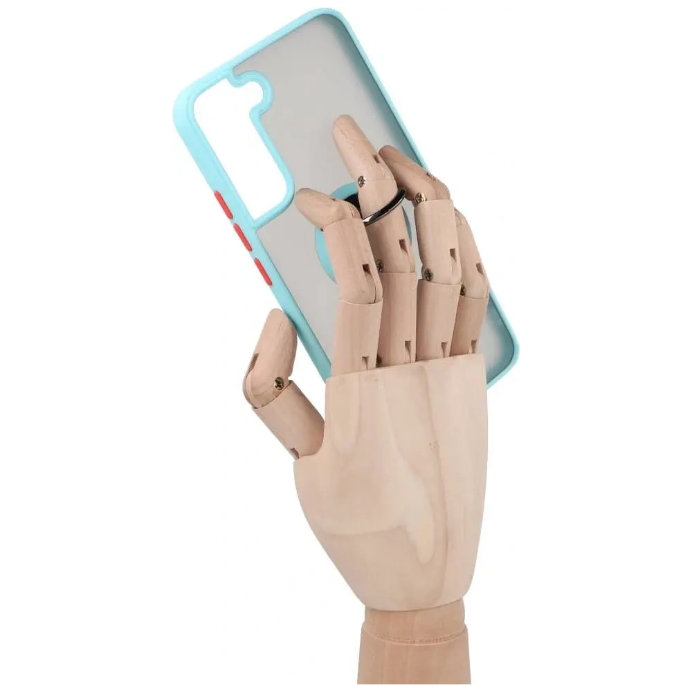 Hurtownia GSM - Bizon Case Hybrid Ring Samsung Galaxy S22 Plus fumuriu cu un cadru bleu deschis - BIZ7798 - {ean13} - Hurt