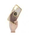 Bizon Case Hybrid Ring Samsung Galaxy S22 Plus smoky with a yellow frame