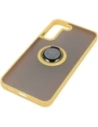 Hurtownia GSM - Etui z uchwytem na palec Bizon Case Hybrid Ring do Samsung Galaxy S22 Plus przydymione z żółtą ramką - BIZ7799 - {ean13} - Hurt