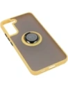 Hurtownia GSM - Etui z uchwytem na palec Bizon Case Hybrid Ring do Samsung Galaxy S22 Plus przydymione z żółtą ramką - BIZ7799 - {ean13} - Hurt