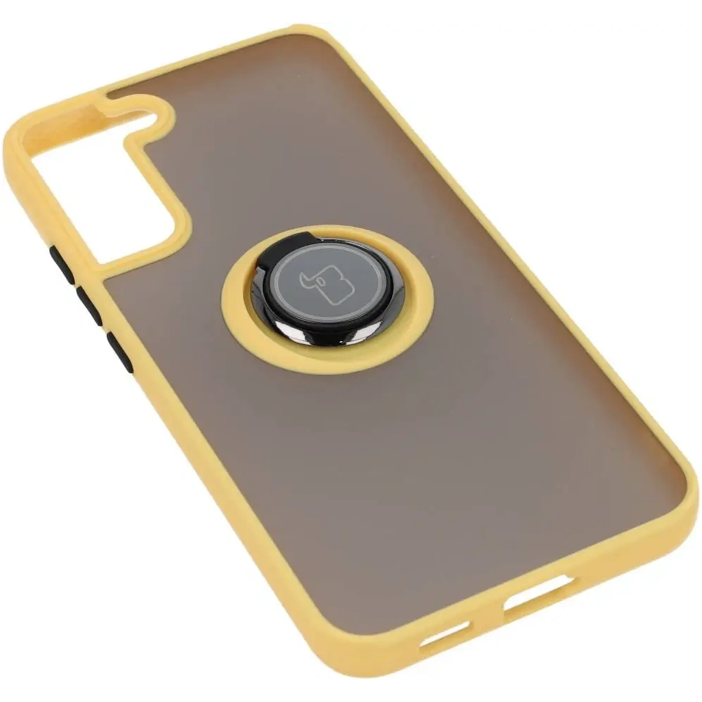 Wholesale Bizon Case Hybrid Ring Samsung Galaxy S22 Plus smoky with a yellow frame - BIZ7799 - {ean13} - Hurt