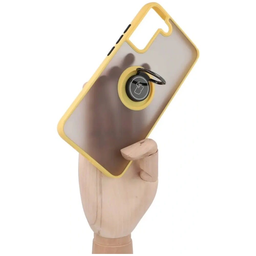 Wholesale Bizon Case Hybrid Ring Samsung Galaxy S22 Plus smoky with a yellow frame - BIZ7799 - {ean13} - Hurt
