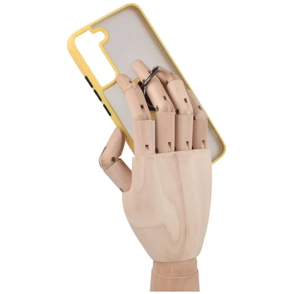 Wholesale Bizon Case Hybrid Ring Samsung Galaxy S22 Plus smoky with a yellow frame - BIZ7799 - {ean13} - Hurt