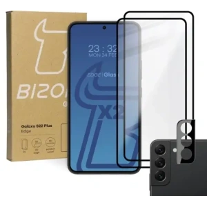 Hurtownia GSM - 2x szkło hartowane Bizon Glass Edge + ochrona na obiektyw Samsung Galaxy S22 Plus - BIZ7805 - {ean13} - Hurt